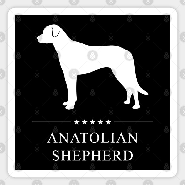 Anatolian Shepherd Dog White Silhouette Magnet by millersye